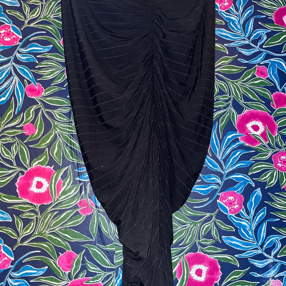 Elegant Black Ruched Skirt